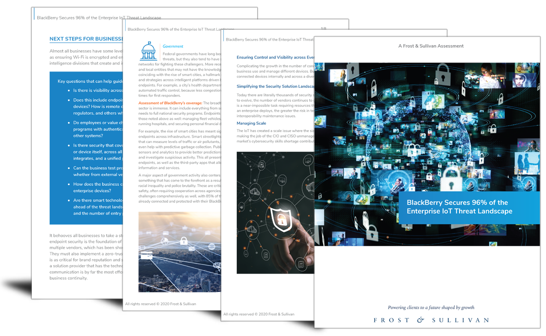 BlackBerry secures 96% of the enterprise IoT threat landscape